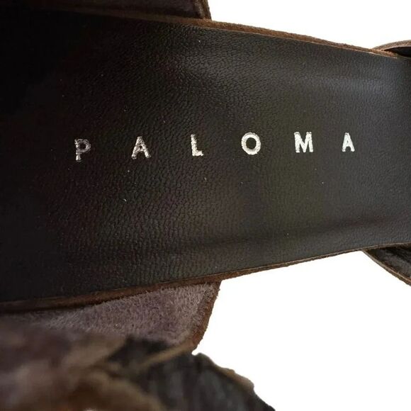 Paloma Round Square Suede Toe Chunky Heels Mary Jane Shoes feature leather 7.5 - Picture 6 of 14